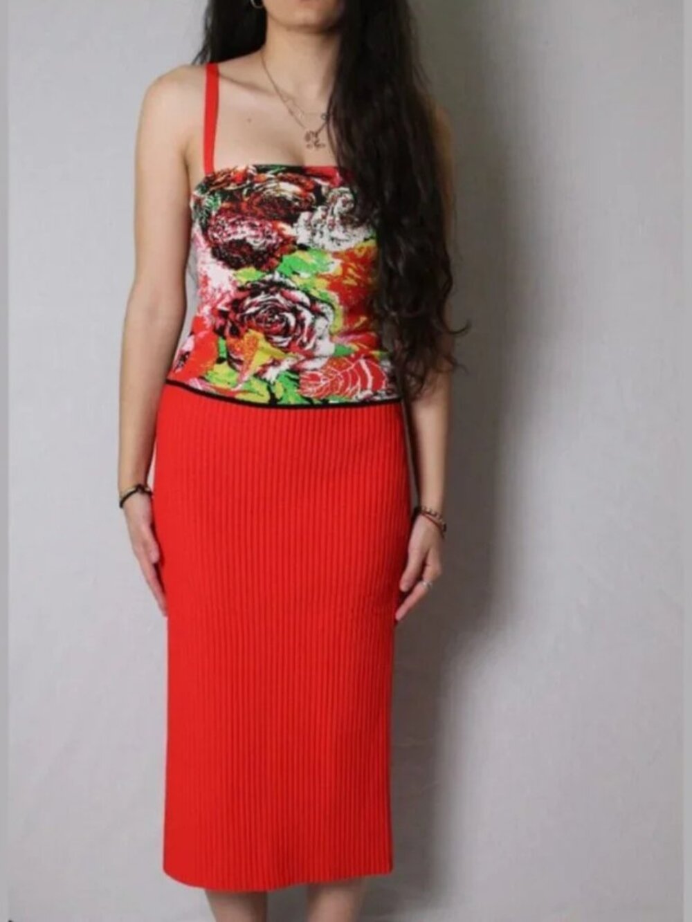Women's Versace Viscose Knit Tank Shirt Top 38 IT